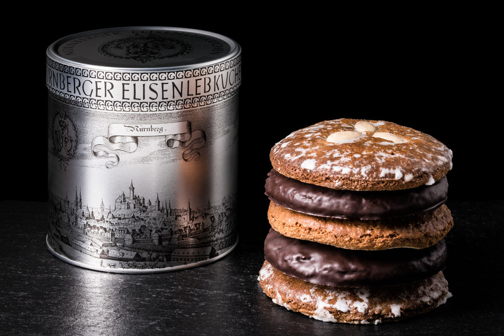 Nürnberger Silberdose mit 400g Elisenlebkuchen